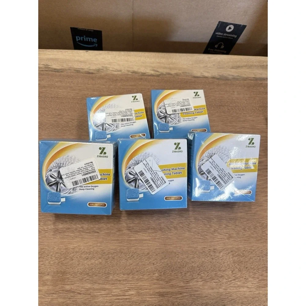 ZIBASRO Washing Machine Cleaning Tablets 5 boxes of 12 Packs  60 tablets total